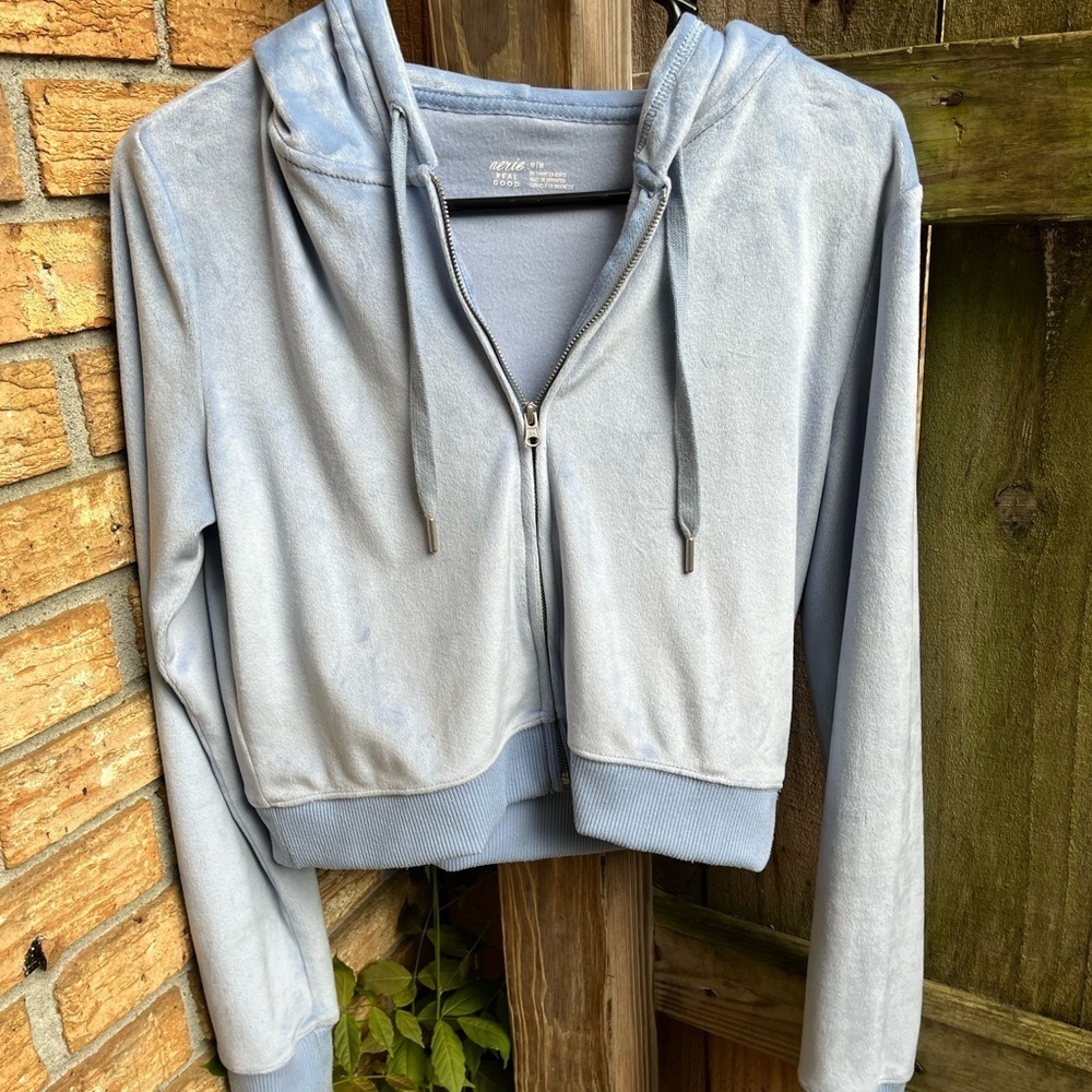 Aerie Light Blue Hooded Jacket